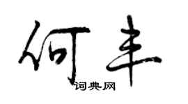 曾慶福何豐行書個性簽名怎么寫