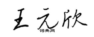 王正良王元欣行書個性簽名怎么寫