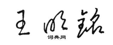 駱恆光王明銘草書個性簽名怎么寫