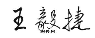 駱恆光王毅捷行書個性簽名怎么寫