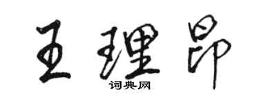 駱恆光王理昂行書個性簽名怎么寫