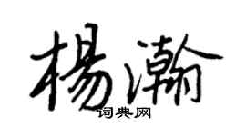 王正良楊瀚行書個性簽名怎么寫