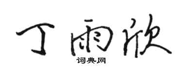 駱恆光丁雨欣行書個性簽名怎么寫