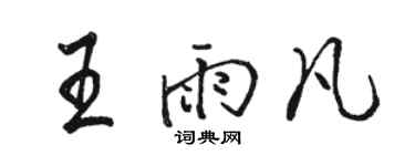 駱恆光王雨凡行書個性簽名怎么寫