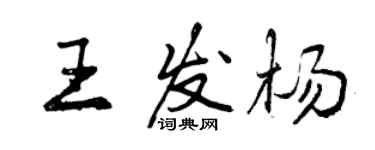 曾慶福王發楊行書個性簽名怎么寫