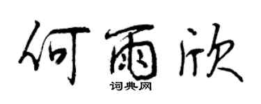 曾慶福何雨欣行書個性簽名怎么寫