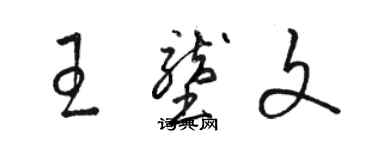 駱恆光王壟文草書個性簽名怎么寫