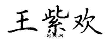 丁謙王紫歡楷書個性簽名怎么寫