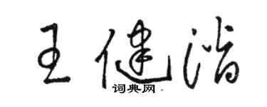 駱恆光王健潛草書個性簽名怎么寫