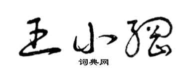 曾慶福王小綱草書個性簽名怎么寫