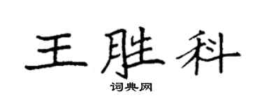 袁強王勝科楷書個性簽名怎么寫