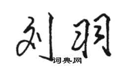 駱恆光劉羽行書個性簽名怎么寫