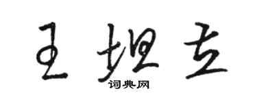 駱恆光王坦立草書個性簽名怎么寫