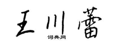 王正良王川蕾行書個性簽名怎么寫