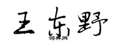 曾慶福王東野行書個性簽名怎么寫
