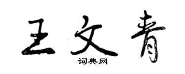 曾慶福王文青行書個性簽名怎么寫