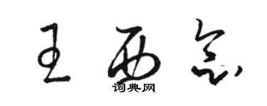 駱恆光王西念草書個性簽名怎么寫