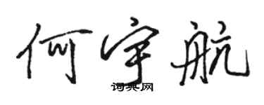 駱恆光何宇航行書個性簽名怎么寫