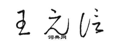駱恆光王元信草書個性簽名怎么寫