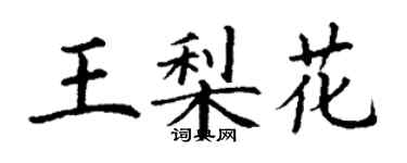 丁謙王梨花楷書個性簽名怎么寫