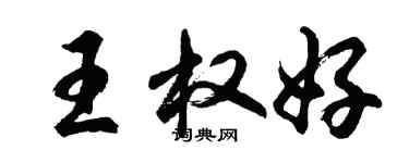 胡問遂王權好行書個性簽名怎么寫