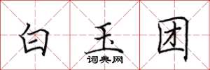 田英章白玉團楷書怎么寫