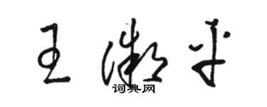 駱恆光王微平草書個性簽名怎么寫