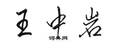 駱恆光王中岩行書個性簽名怎么寫