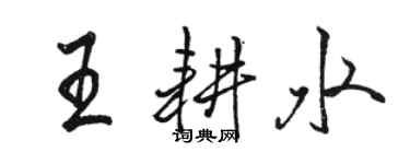 駱恆光王耕水行書個性簽名怎么寫