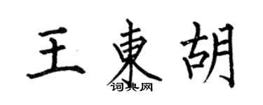 何伯昌王東胡楷書個性簽名怎么寫