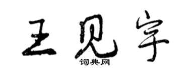 曾慶福王見宇行書個性簽名怎么寫