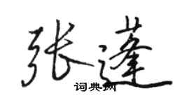 駱恆光張蓬行書個性簽名怎么寫