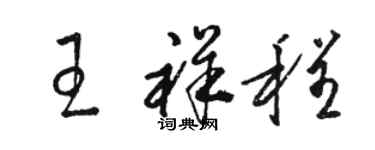 駱恆光王祥程草書個性簽名怎么寫