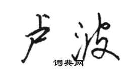 駱恆光盧波行書個性簽名怎么寫