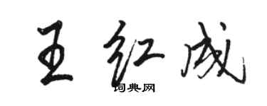 駱恆光王紅成行書個性簽名怎么寫
