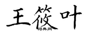 丁謙王筱葉楷書個性簽名怎么寫