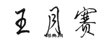 駱恆光王月賽行書個性簽名怎么寫