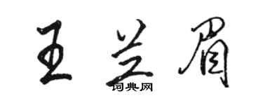 駱恆光王蘭眉行書個性簽名怎么寫