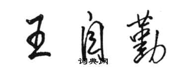 駱恆光王自勤行書個性簽名怎么寫