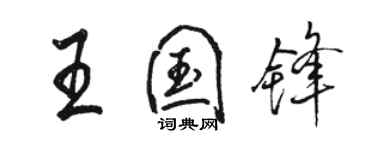 駱恆光王國鋒行書個性簽名怎么寫