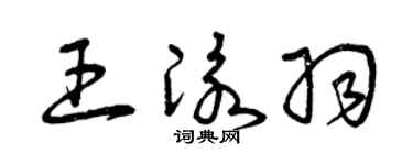 曾慶福王泳羽草書個性簽名怎么寫