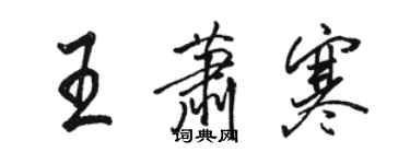 駱恆光王蕭寒行書個性簽名怎么寫