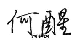 駱恆光何醒行書個性簽名怎么寫