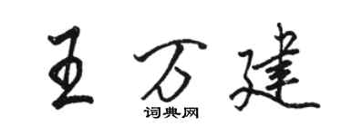 駱恆光王萬建行書個性簽名怎么寫