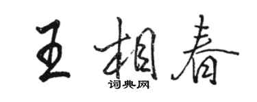 駱恆光王相春行書個性簽名怎么寫