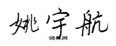 王正良姚宇航行書個性簽名怎么寫