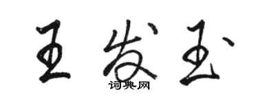 駱恆光王發玉行書個性簽名怎么寫