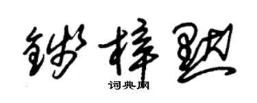 朱錫榮錢梓默草書個性簽名怎么寫