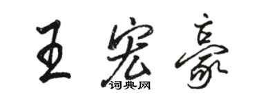 駱恆光王宏豪行書個性簽名怎么寫