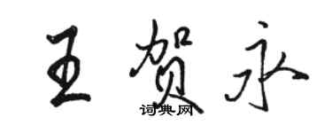 駱恆光王賀永行書個性簽名怎么寫